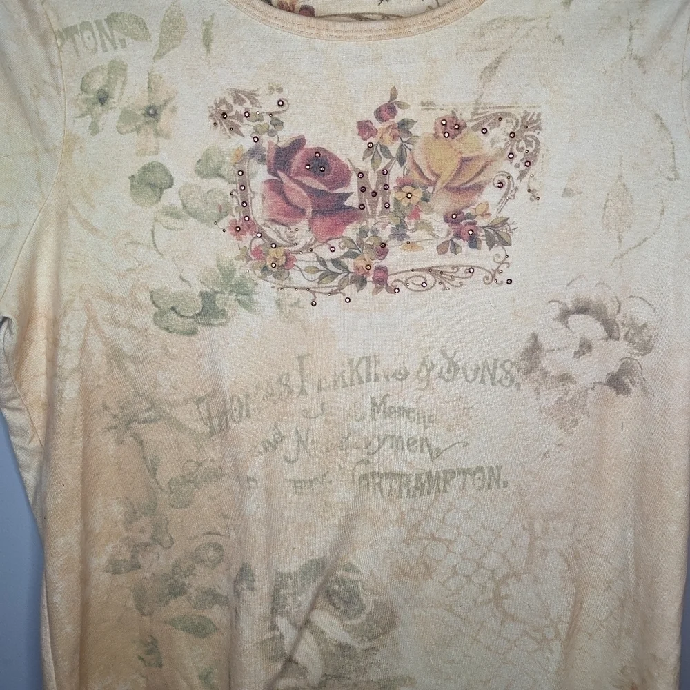 Y2K Vintage Thomas Perkins and sons woman's floral beaded shirt size woman's L